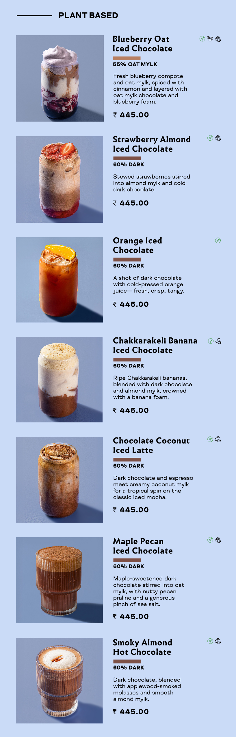 manam chocolate menu