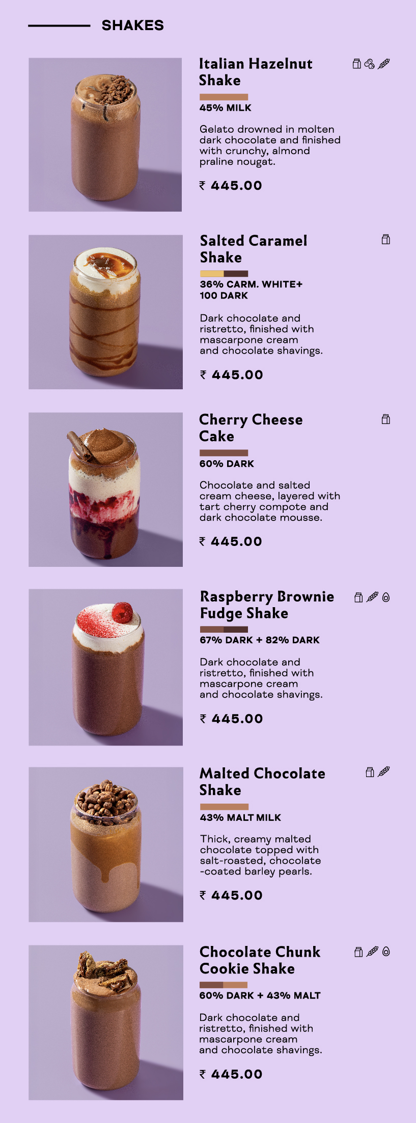 manam chocolate menu